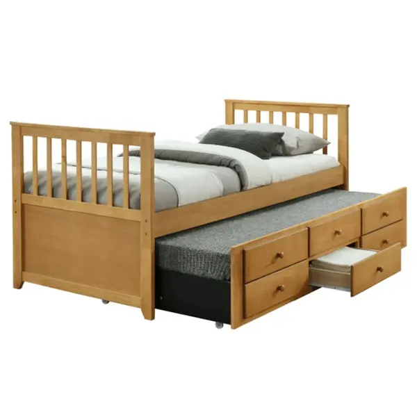 Postel s přistýlkou a úložným prostorem austin new 90x200 - dub