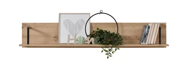 Nástěnná police nathan - dub artisan/černá