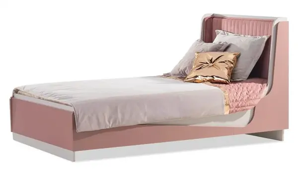 Postel 120x200 s roštem a úložným prostorem viviana - růžová, bílá