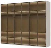 Šestidveřová prosklená šatní skříň baptiste - béžová