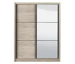 Šatní skříň s posuvnými dveřmi a zrcadlem debby 165 - dub šedý