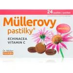 Dr. Müller Müllerovy pastilky® s echinaceou a vitaminem C pastilky pro podporu zdraví dýchacích cest 24 ks