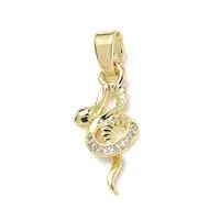 Brass Micro Pave Cubic Zirconia Pendants