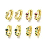 Brass Micro Pave Cubic Zirconia Hoop Earring