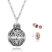 304 Stainless Steel Round Urn Ashes Pendant Necklace