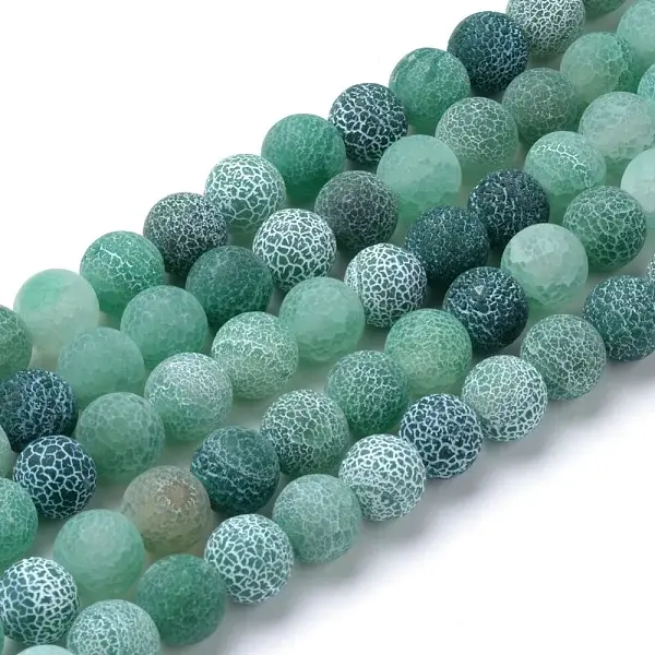Natural & Dyed Crackle Agate Beads Strands
