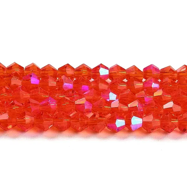 Transparent Electroplate Glass Beads Strands