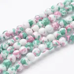 Synthetic Ocean White Jade Bead Strands