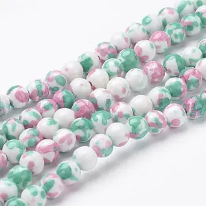 Synthetic Ocean White Jade Bead Strands