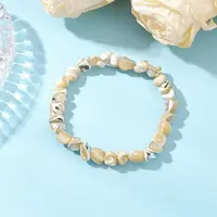 Natural Trochus Shell Beads Stretch Bracelets for Men Women