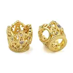 Rack Plating Brass Micro Pave Cubic Zirconia Beads