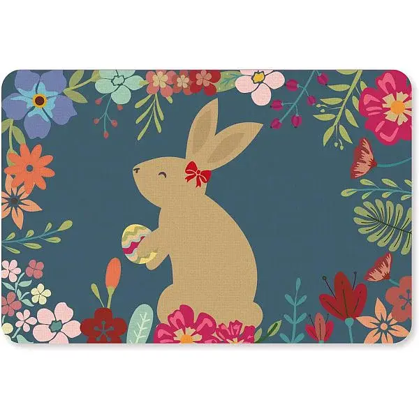 Linen Polyester and Rubber Ground Mat
