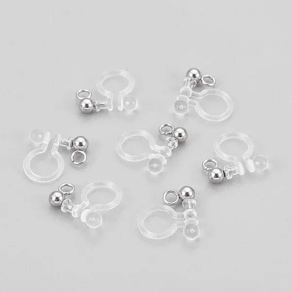 304 Stainless Steel and Plastic Clip-on Earring Findings