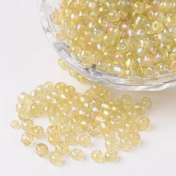 Transparent Rainbow Colours Round Glass Seed Beads