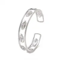 Clear Cubic Zirconia Eye Open Cuff Bangle