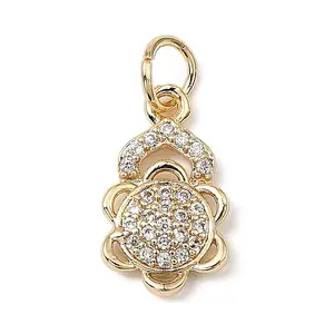Brass Micro Pave Cubic Zirconia Charms