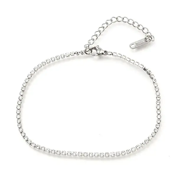 304 Stainless Steel Rhinestone Cup Chain Bracelets