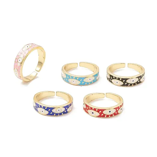 Evil Eye Enamel Cuff Ring