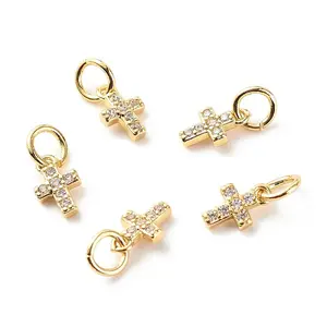Brass Micro Pave Clear Cubic Zirconia Pendants