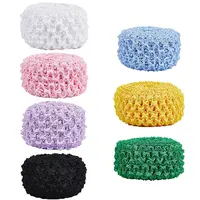 7 Bundles 7 Colors  Elastic Crochet Headband Ribbon
