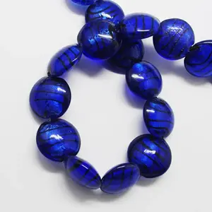 Handmade Silver Foil Glass Beads
