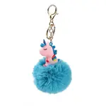 Cute Unicorn PVC & Imitate Rex Rabbit Fur Ball Keychain