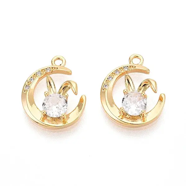 Brass Micro Pave Cubic Zirconia Pendants