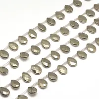 Teardrop Natural Pyrite Beads Strands