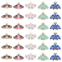 30Pcs 5 Styles Alloy Enamel Pendants