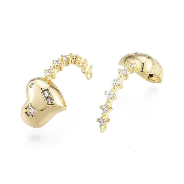 Brass Micro Pave Clear Cubic Zirconia Pendants