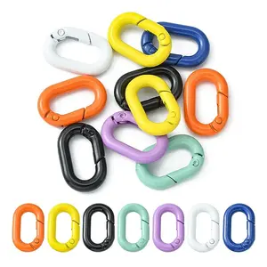10Pcs Spray Painted Alloy Spring Gate Rings