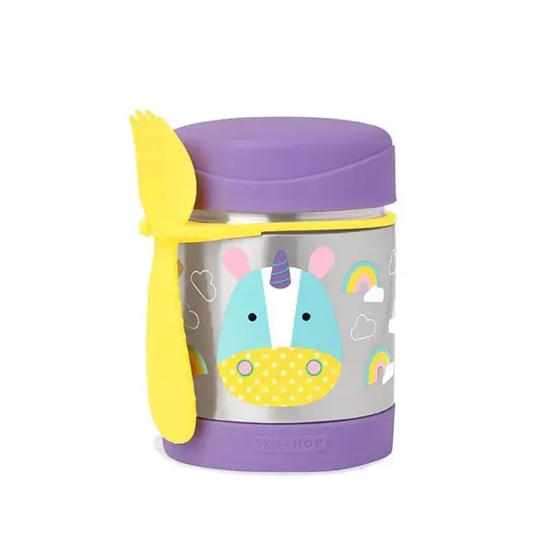 SKIP HOP Zoo Termoska na jídlo se lžičkou/vidličkou Jednorožec 325 ml, 3r+