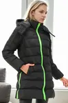 Z6770 DEWBERRY WOMEN'S COAT-BLACK-GREEN-2