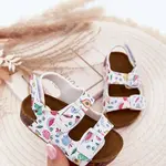 Boto Detské sandále na korkovej podrážke s prackami ovocie biele Thessa