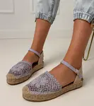 Gemre Fialové sandále espadrilky ažúrové Santos