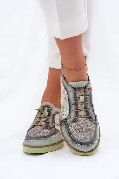 Kožené Dámske Poltopánky S Vzorom Maciejka