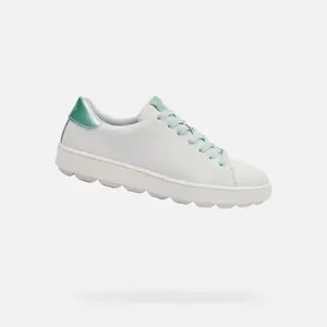 White women's sneakers Geox Spherica ECUB-1 - Women's