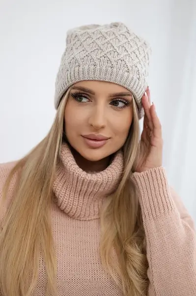 marka niezdefiniowana Čapica s fleece Kratka K204 béžová