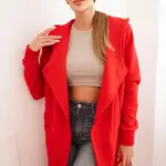 Insulated raincoat with hood red