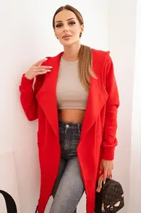 Insulated raincoat with hood red