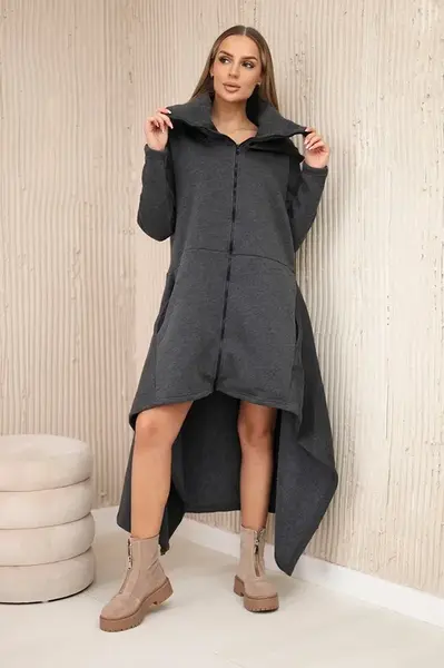 Insulated dress with longer sides made of graphite