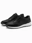 Ombre Men's eco leather sports sneakers shoes - black