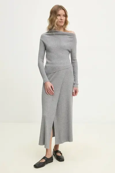 Sveter a sukňa Answear.LAB šedá farba