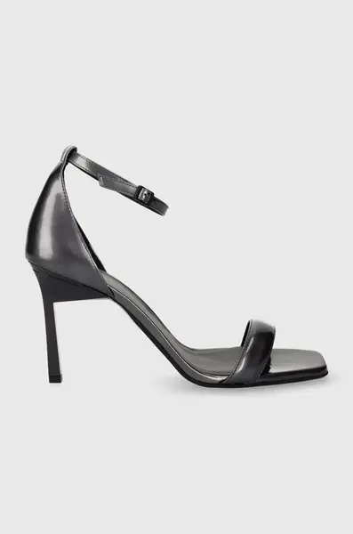 Kožené sandále Calvin Klein GEO STIL SQUARE SANDAL 90-PEARL