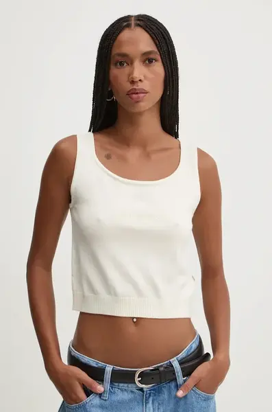 Top s prímesou hodvábu Guess Jeans