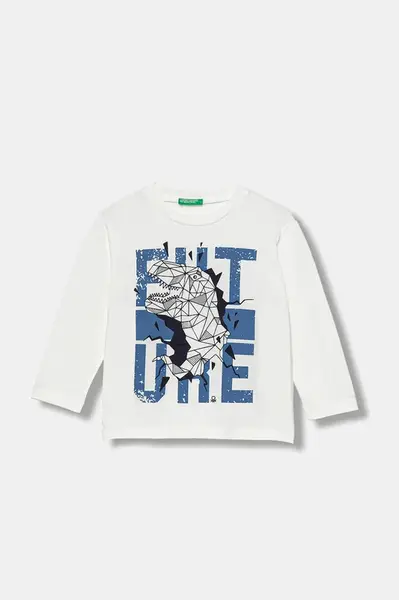 Dětské bavlněné tričko s dlouhým rukávem United Colors of Benetton