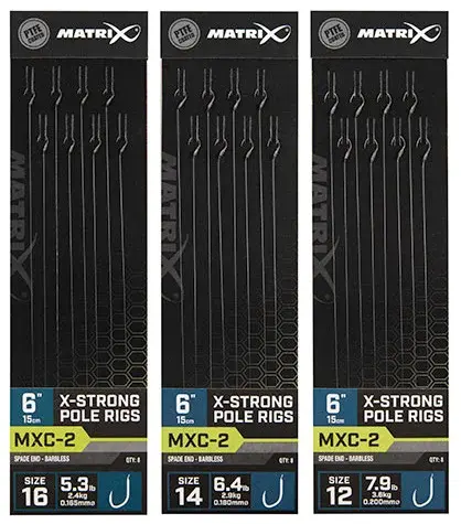 Matrix návazec mxc-2 6” pole rigs - velikost háčku 16 nosnost 2,4 kg