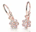 Cutie Jewellery Dětské náušnice z růžového zlata C2746-10-X-4 bílá