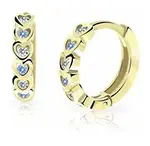 Cutie Jewellery Dětské kruhové náušnice ze žlutého zlata C3339-80-X-1 světle modrá