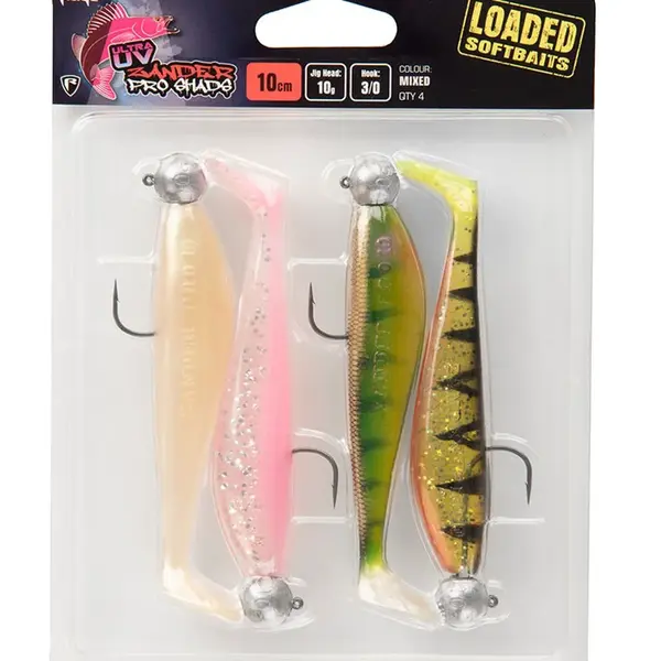 Fox rage gumová nástraha zander pro loaded uv mixed colour packs - 10 cm 10 g